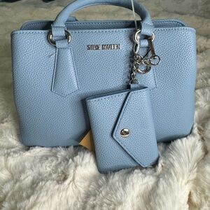 Steve Madden Light Blue Satchel and Wallet